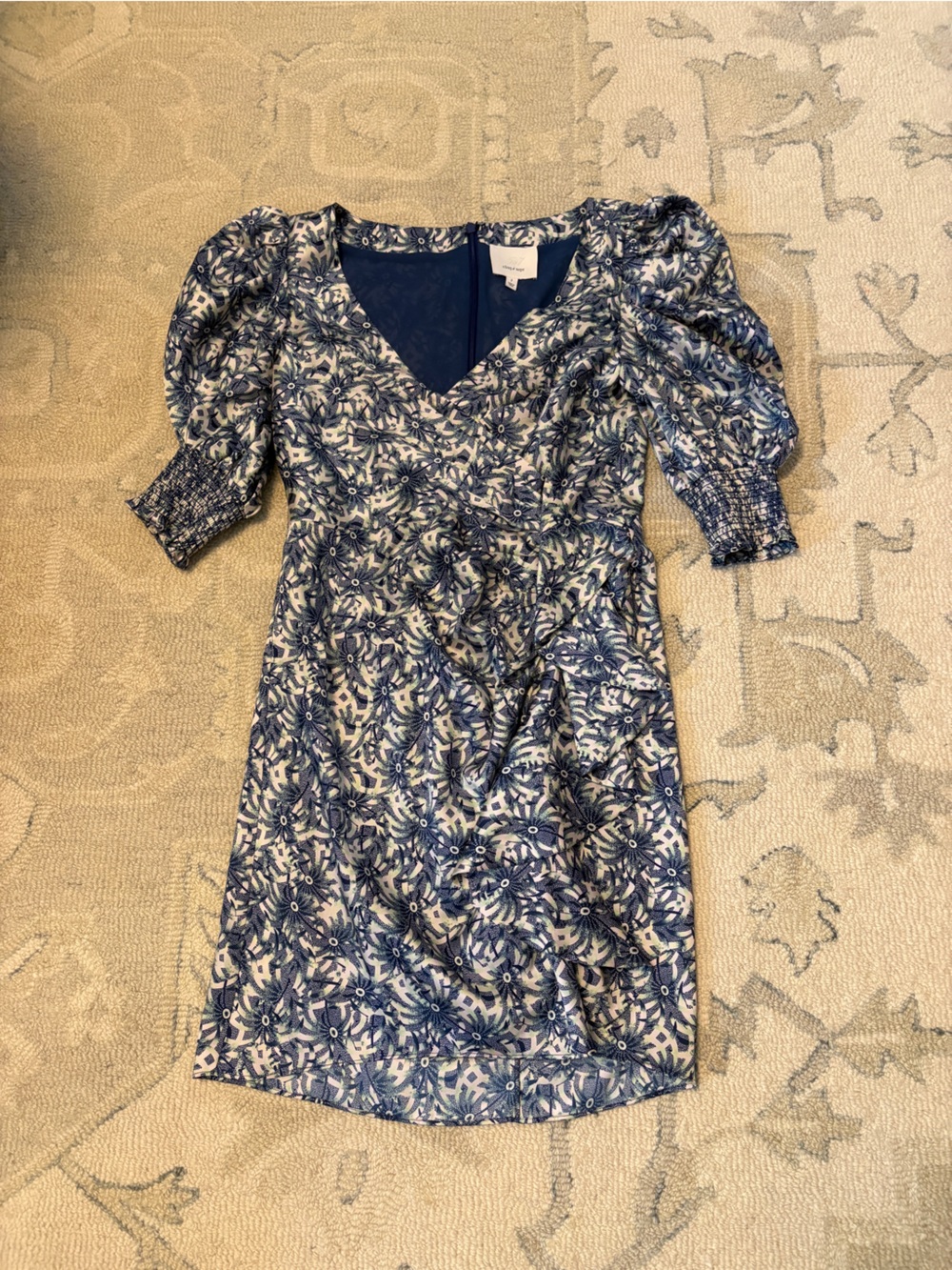 Cinq a Sept Navy and White Floral Dress